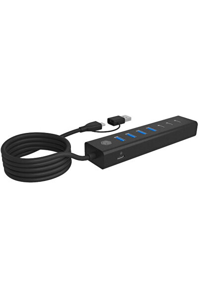 ICY BOX Διανομέας USB 7 Θυρών USB 3.2 με σύνδεση USB-A / USB-C Κωδικός: IB-HU...
