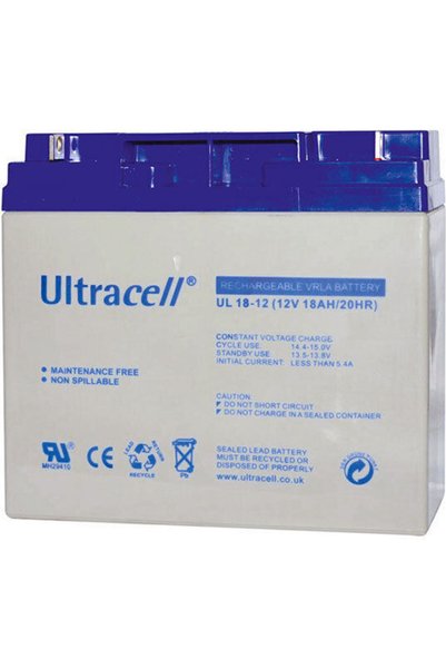 Ultracell Μπαταρία UPS UL 18-12 με χωρητικότητα 18Ah και τάση 12V, 1 τεμάχιο