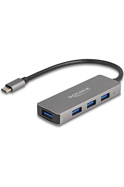 DELOCK Διανομέας USB 4 Θυρών USB 3.2 με σύνδεση USB-C Γκρι Κωδικός: 63173