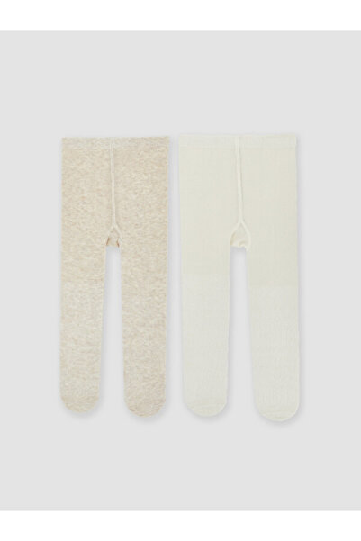 LC Waikiki Quality Pieces from Çelebi Store Baby Girl Pantyhose 2-Pack