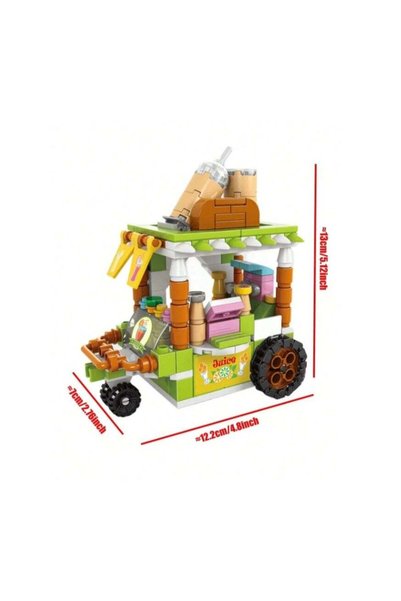 Generic AYNI 189 Pcs - Mini Street View Juice Cart Building Blocks Set, Creative Construction Toy for Kids