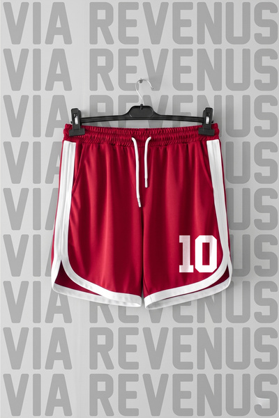 Vordevia Number 10 Printed Jersey Sports Training Shorts with Piping Detail