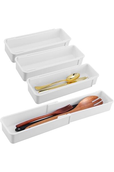 KASTWAVE 4 PCS Expandable Drawer Dividers Organizer Trays, Adjustable Storage...