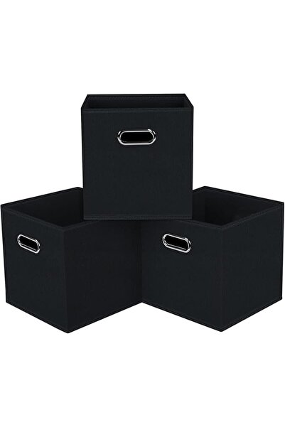 Tazweeq 3 Pack Foldable Storage Cubes, Fabric Storage Bins with Handles, Clot...