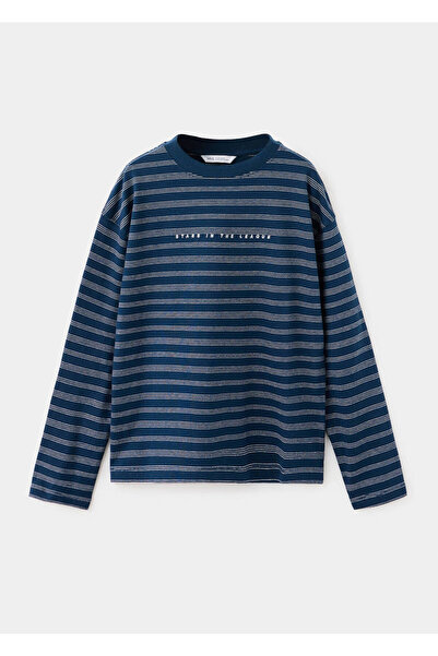 MANGO Kids Çizgili oversize tişört