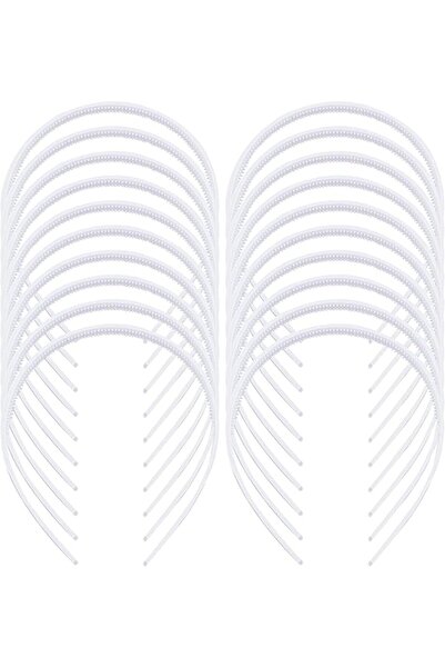 KASTWAVE 20 Pcs Plastic Headbands, Slim 1CM Thin Hairbands with Teeth, Elasti...
