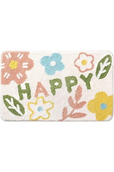 Yelajoy Non-Slip Soft Flower Bath Rug, Microfiber Absorbent Cute Floral Bath ...