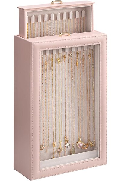 Lolalet Necklace Organizer Box, 3-Layer Jewelry Storage Boxes with Clear Lid ...