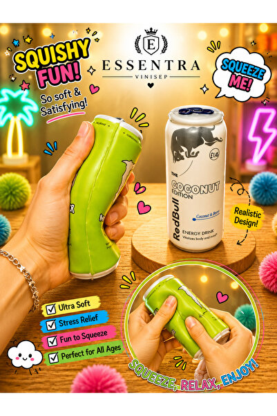 vinisep Squishy Oyuncak – Yumuşak Sıkılabilir Stres Oyuncağı Red Bull Kutusu ...