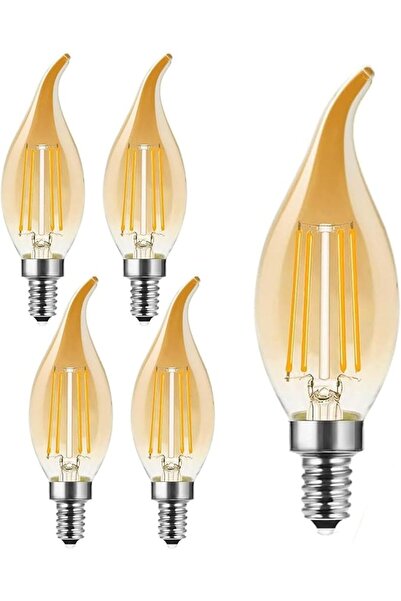 GENERAL JKJ&ZXZ 5 PACK E14 LED Bulbs Candle Vintage Filament Led Light Bulbs,...