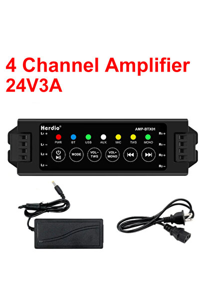 Choice3 EU Plug Herdio 4-Channel Bluetooth Amplifier Audio Power Amplifiers f...