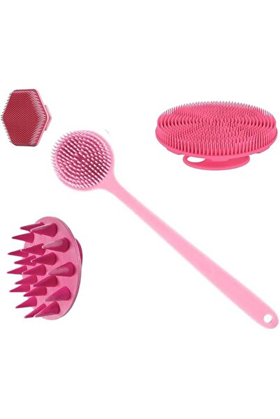 Yelajoy 4 Pcs Silicone Body Brush Set Long Handle and Face Brush | silicone m...