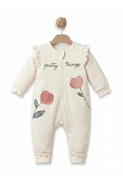 BabyCosy Organic Wear 100% Organic Cotton Zippered Jumpsuit for Baby Girls, F...