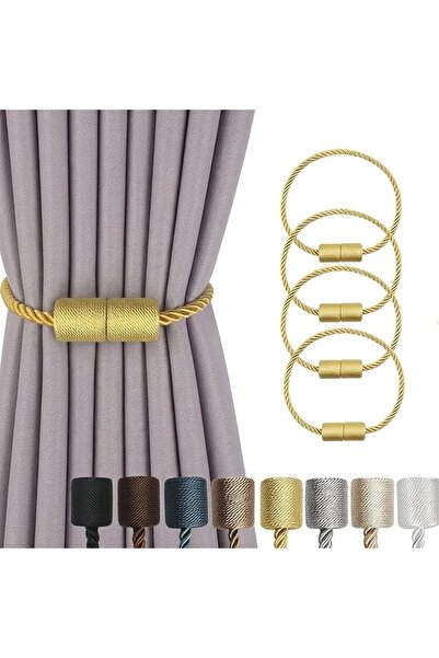 ToolHouse 4 Pack Magnetic Curtain Tiebacks – Rope Curtain Holders for Drapes,...