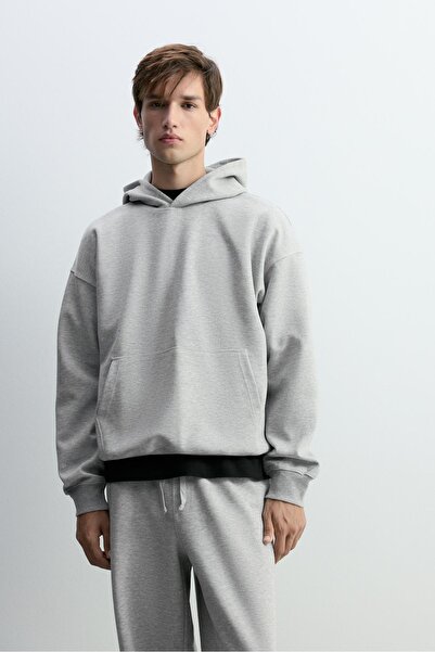 LEFTIES Interlok oversize kapüşonlu sweatshirt