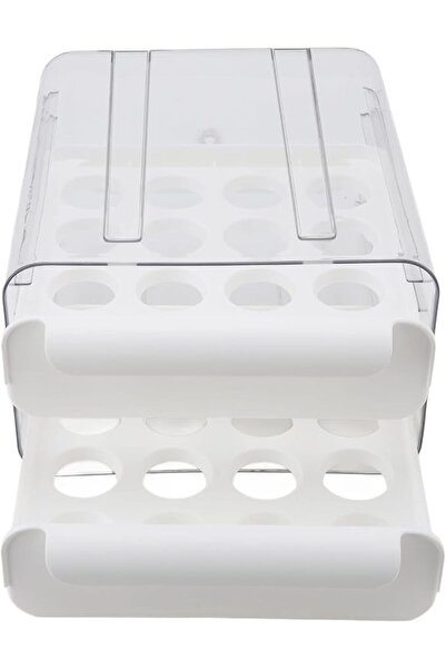 Asixxsix Egg Tray For Refrigerator, 32 Grid Double Layer Egg Holder, Large Ca...