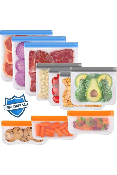 GENERAL 10 Pack Reusable Silicone Storage Bags, BPA Free Leakproof Freezer & ...