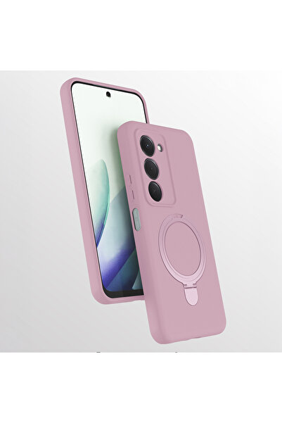 zore Xiaomi Redmi 15 Kılıf 360 Derece Döner Standlı MagSafe Kamera Lens Korum...