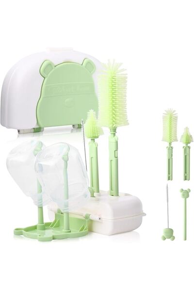 Tazweeq 6-In-1 Bottle Cleaning Brush Set, Includes Silicone Bottle Brush for ...