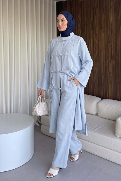 Salih Çelebi Chinese Buttoned Suit Y0157 - Baby Blue
