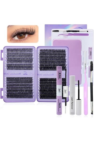 Yelajoy 640 PCS Eyelash Clusters, DIY Lash Extension Kit, D Curl Fluffy Lashe...
