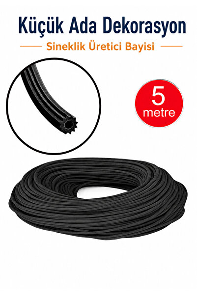 Küçük Ada Dekorasyon Sineklik Teli Fitili Siyah 5mm Kapı Pencere Tül Sabitlem...