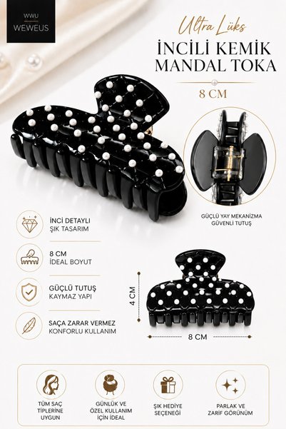 Weweus Black Pearl Big Bone Clasp Buckle