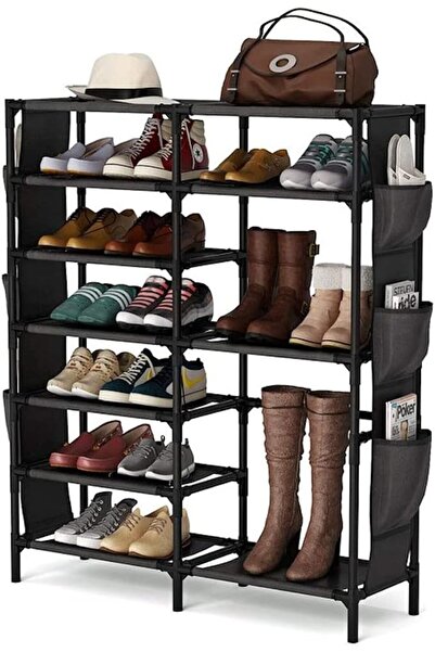 ALMEKAQUZ 7-Tier Shoe Rack Organizer, Metal Storage Shelf for Entryway Hallwa...
