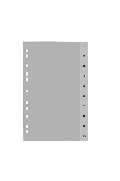 Optima Index Plastic Gri, A4, 120 Microni, Numeric 1-10, - prod din plastic