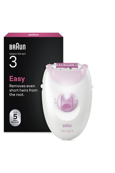Braun Silk·épil 3 Kablolu Epilatör, Kalıcı Pürüzsüz Cilt, 3-000