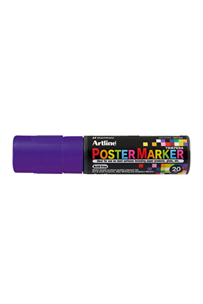 artline Poster Marker, Plastic Body, Beveled Tip 20Mm - Purple, 20 mm