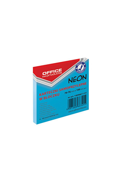 OFFICE products Self-Adhesive Notes 76 X 76 Mm, 100Pcs/Set, - Neon Blue
