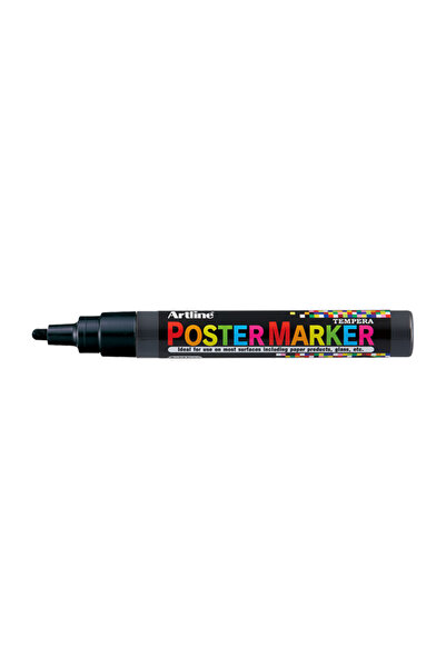 artline Poster Marker, Plastic Body, Round Tip 6Mm - Black, 6 mm