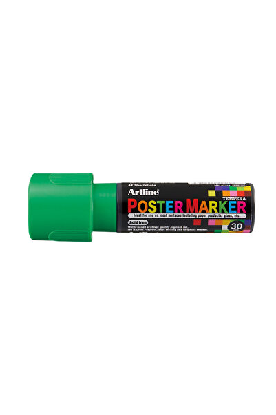 artline Poster Marker, Plastic Body, Beveled Tip 30Mm - Fluorescent Green, 30 mm