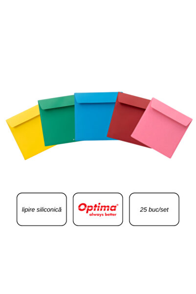 Optima Φάκελος C6 (114Χ162 χιλ.), Σφράγιση σιλικόνης, 25 τεμάχια/σετ, - Μείγμ...