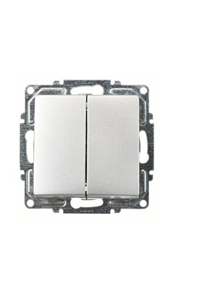 Eco Lounge 1 Piece Günsan Visage Ambiance Silver Commutator Switch Frameless