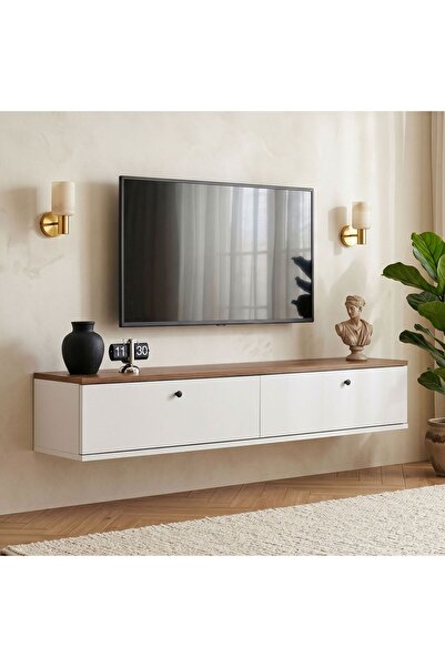 Rani Mobilya Rani Home Tv Ünitesi Atlantik Çam - Beyaz 140 Cm AA-5816