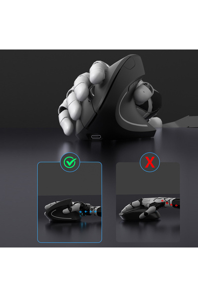 wiks Kablosuz Mouse Bilek Destekli Dikey Tasarım Ergonomik Ofis ve Ev Kullanımı için