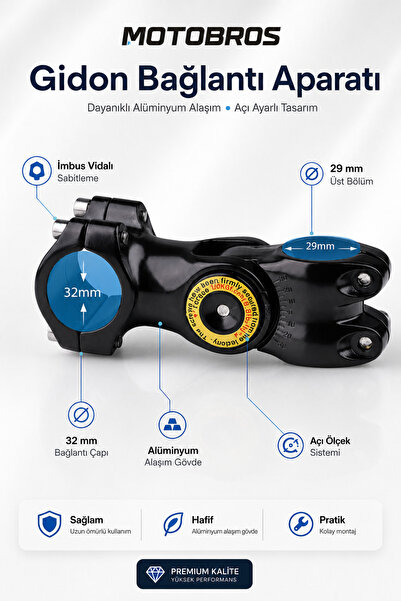 Motobros İnsta 360 Çubuğu Uyumlu Bağlantı Aparatı Gidon Koruma Demirine Takıl...