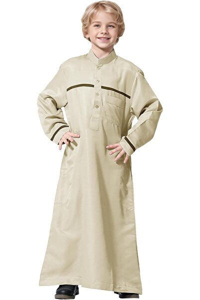 Generic Boys Romper & Jumpsuit Ethnic Long Sleeve Thobe Kaftan Robe Set for T...