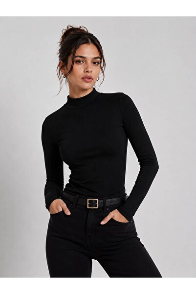 POLYMOOD Women's 95% Cotton Half Turtleneck Sweat-Proof Breathable Long Sleev...