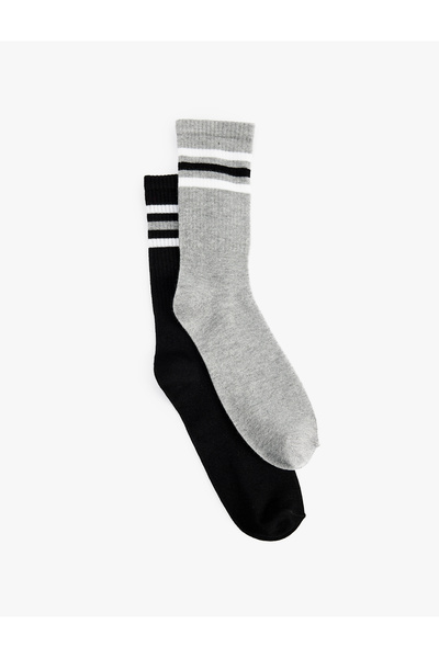 Koton Multi-Colored Set of 2 Viscose Blended Tennis Socks