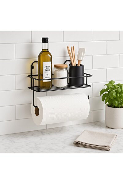 Blue Home Black Metal Wire Napkin Holder and Rack |   Wall Mounted Paper Towe...