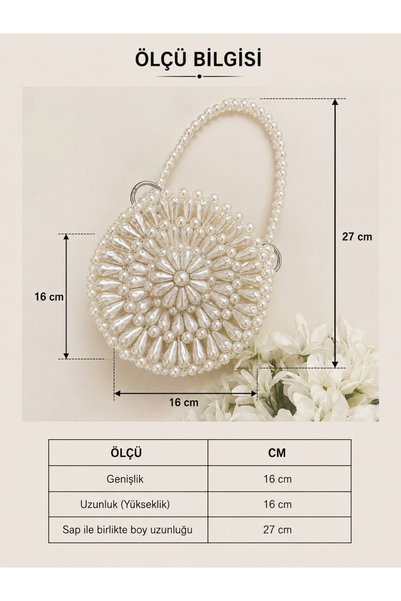 OK BLUME Women's Pearl Beaded Mussel - Oyster Bag |   Special Design Evening Dress and Event Bag