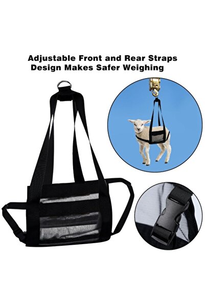 Choice Black Adjustable Fabric Livestock Weighing Sling for Calves, Lambs, Go...