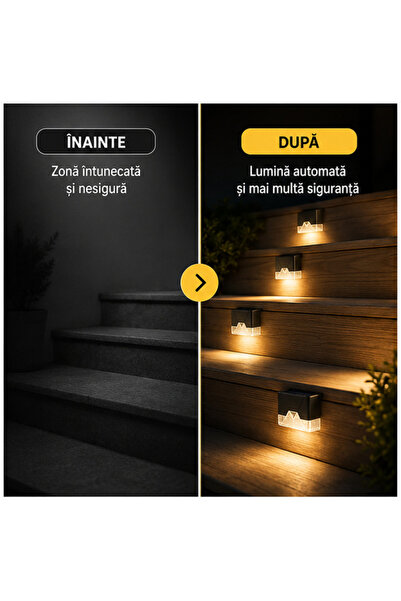 OEM Соларна LED лампа за парапет, със сензор за движение, комплект от 4 броя ...
