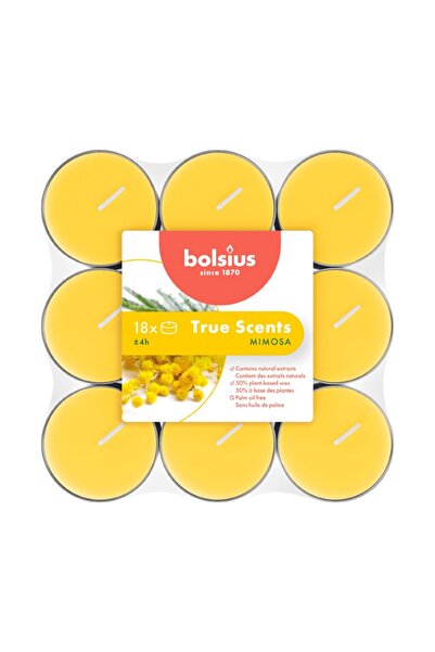 Bolsius Set 2 x 18 Lumanari Pastila, 4 Ore, Mimosa,