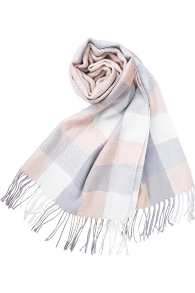 STARSTAR Women's plaid scarf blue 200x60cm warm tassel winter shawl.