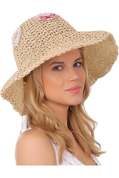 STARSTAR Women's straw hats, sun summer soft-brimmed beach foldable luxurious...
