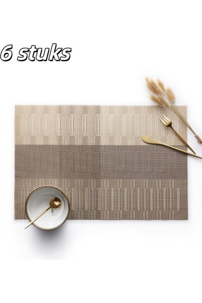 STARSTAR 6-Piece Pack - Placemats Heat Resistant Washable PVC Table Mats Non-...
